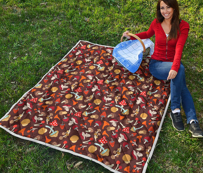 Cartoon Mushroom Pattern Print Quilt