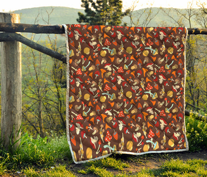 Cartoon Mushroom Pattern Print Quilt