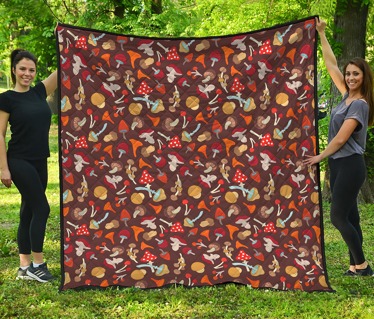 Cartoon Mushroom Pattern Print Quilt