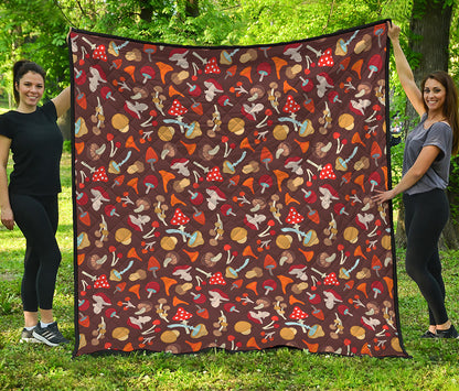 Cartoon Mushroom Pattern Print Quilt