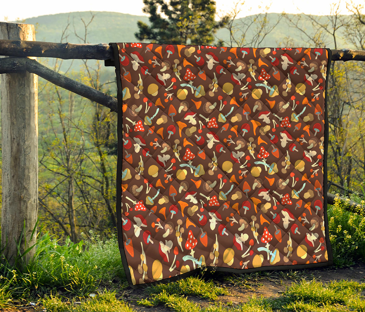Cartoon Mushroom Pattern Print Quilt
