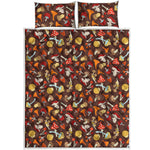 Cartoon Mushroom Pattern Print Quilt Bed Set