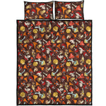 Cartoon Mushroom Pattern Print Quilt Bed Set