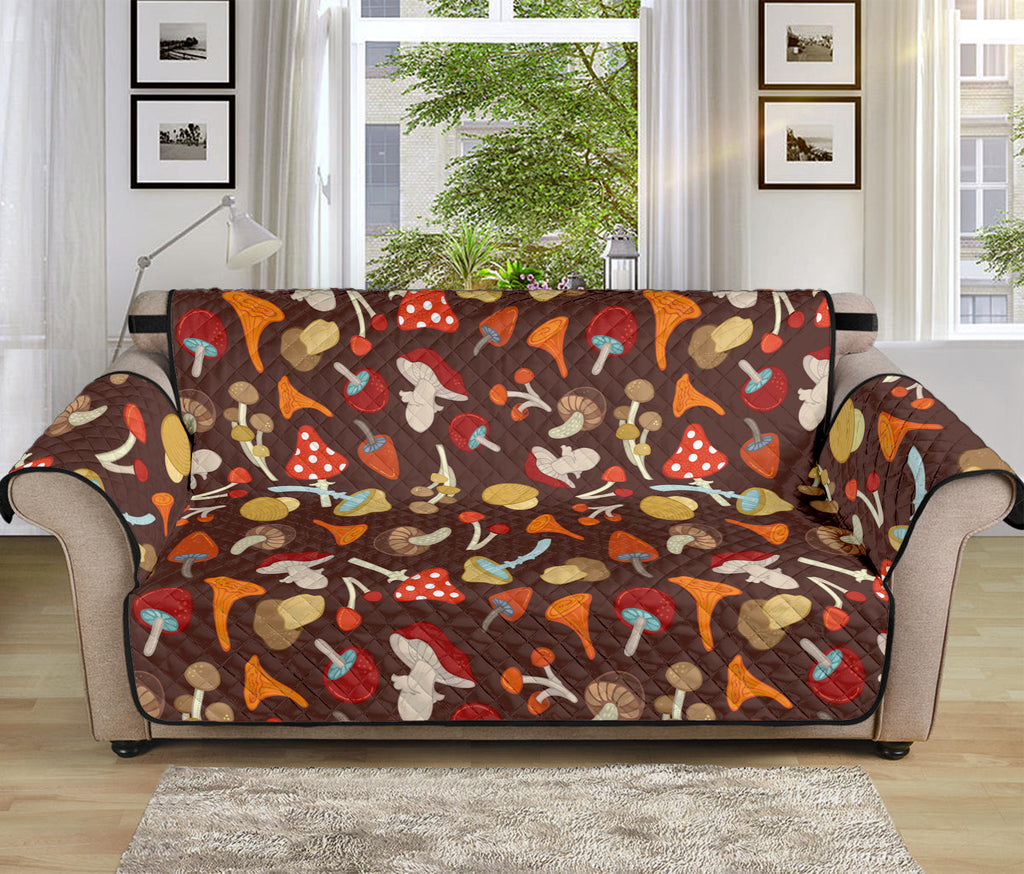 Cartoon Mushroom Pattern Print Sofa Protector