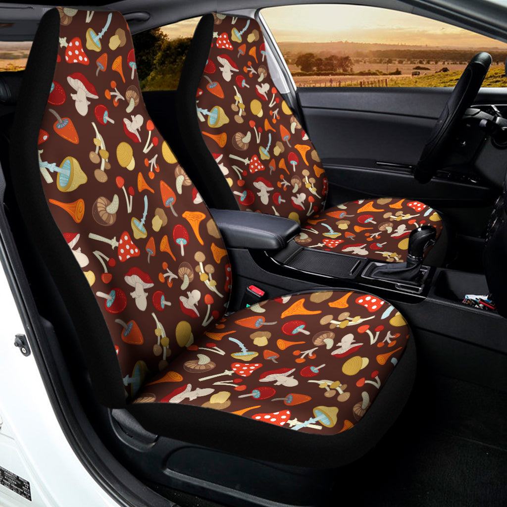 Cartoon Mushroom Pattern Print Universal Fit Car Seat Covers