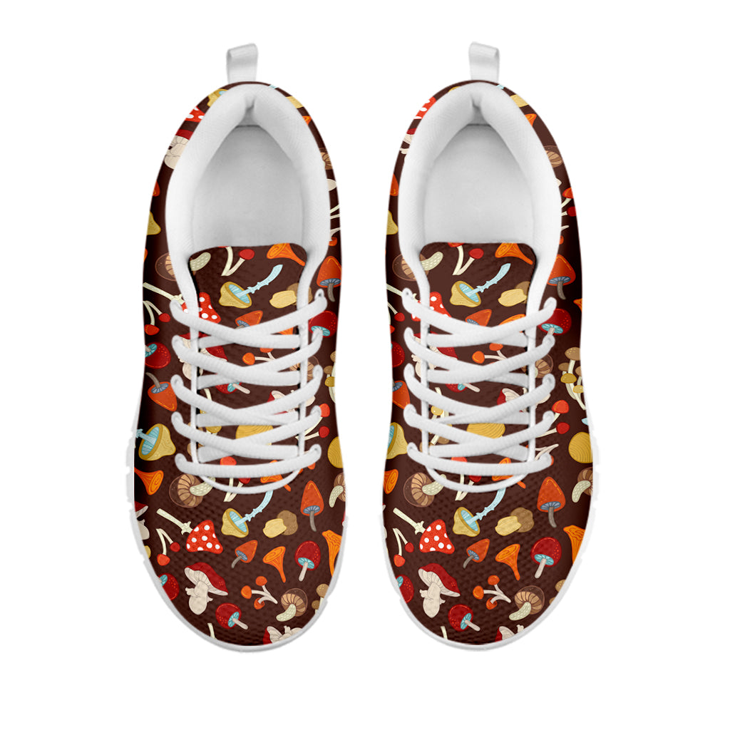 Cartoon Mushroom Pattern Print White Sneakers