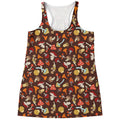 Cartoon Mushroom Pattern Print Women's Racerback Tank Top