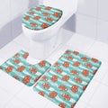 Cartoon Octopus Pattern Print 3 Piece Bath Mat Set