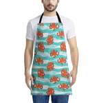 Cartoon Octopus Pattern Print Apron