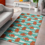 Cartoon Octopus Pattern Print Area Rug