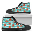 Cartoon Octopus Pattern Print Black High Top Sneakers
