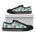 Cartoon Octopus Pattern Print Black Low Top Sneakers