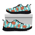 Cartoon Octopus Pattern Print Black Running Shoes