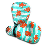 Cartoon Octopus Pattern Print Boxing Gloves