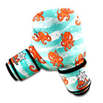 Cartoon Octopus Pattern Print Boxing Gloves