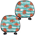 Cartoon Octopus Pattern Print Car Headrest Covers