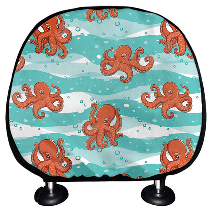 Cartoon Octopus Pattern Print Car Headrest Covers
