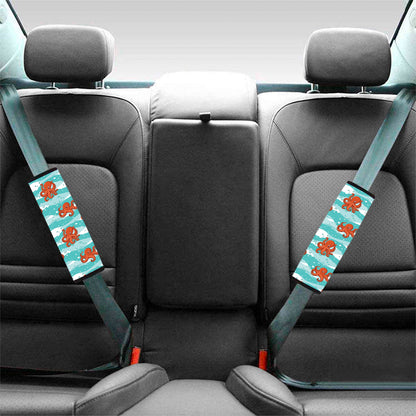 Cartoon Octopus Pattern Print Car Seat Belt Covers