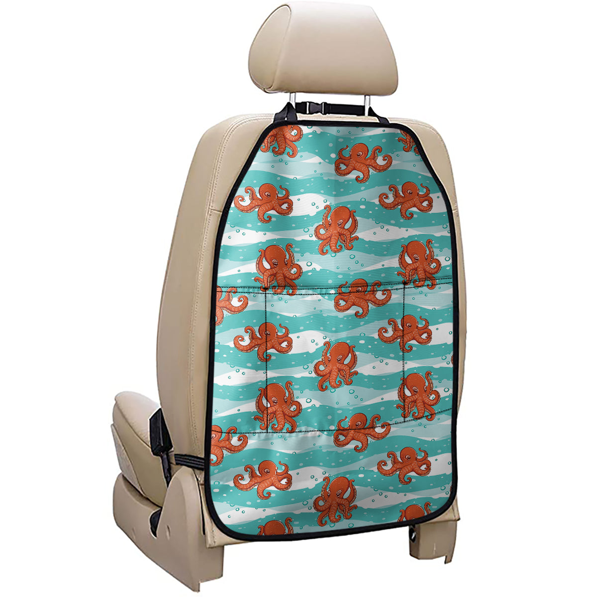 Cartoon Octopus Pattern Print Car Seat Organizers