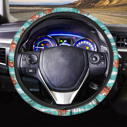 Cartoon Octopus Pattern Print Car Steering Wheel Cover