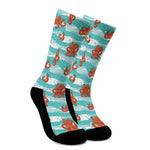 Cartoon Octopus Pattern Print Crew Socks