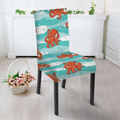 Cartoon Octopus Pattern Print Dining Chair Slipcover