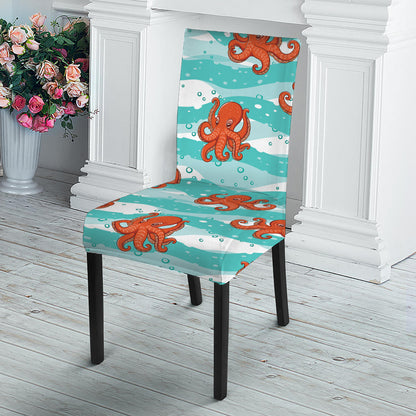 Cartoon Octopus Pattern Print Dining Chair Slipcover