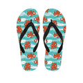 Cartoon Octopus Pattern Print Flip Flops