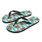 Cartoon Octopus Pattern Print Flip Flops