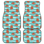 Cartoon Octopus Pattern Print Front and Back Car Floor Mats