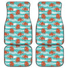 Cartoon Octopus Pattern Print Front and Back Car Floor Mats