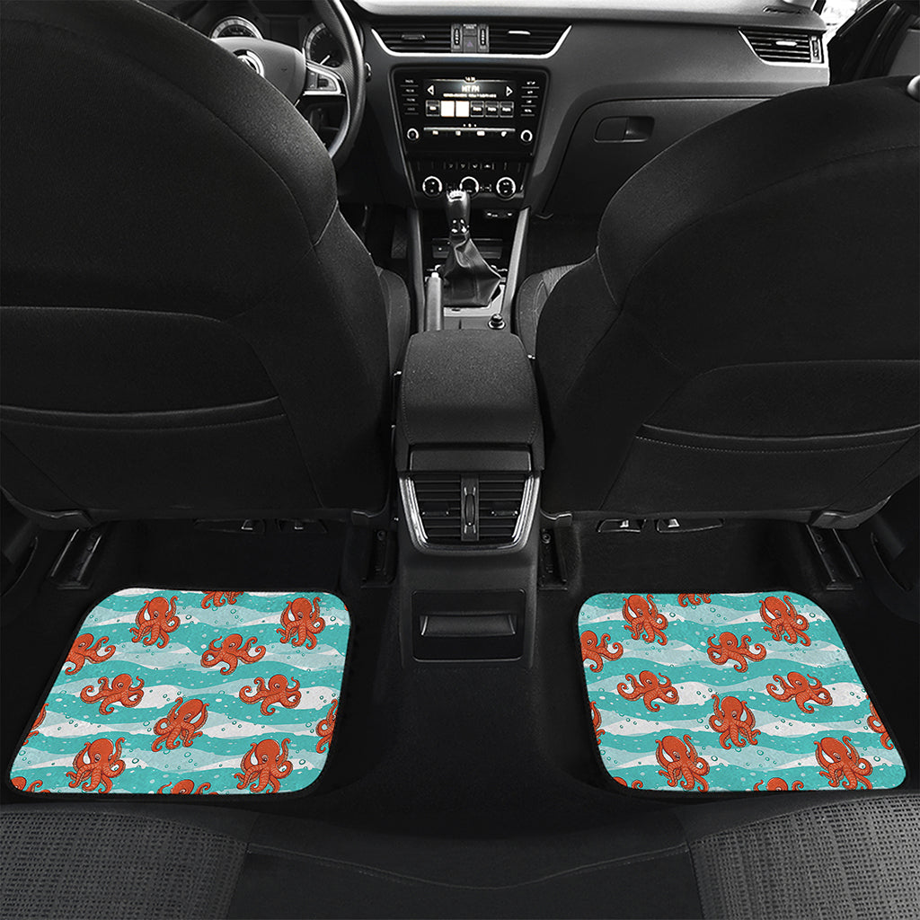 Cartoon Octopus Pattern Print Front and Back Car Floor Mats