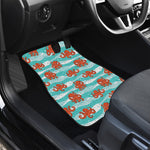 Cartoon Octopus Pattern Print Front and Back Car Floor Mats