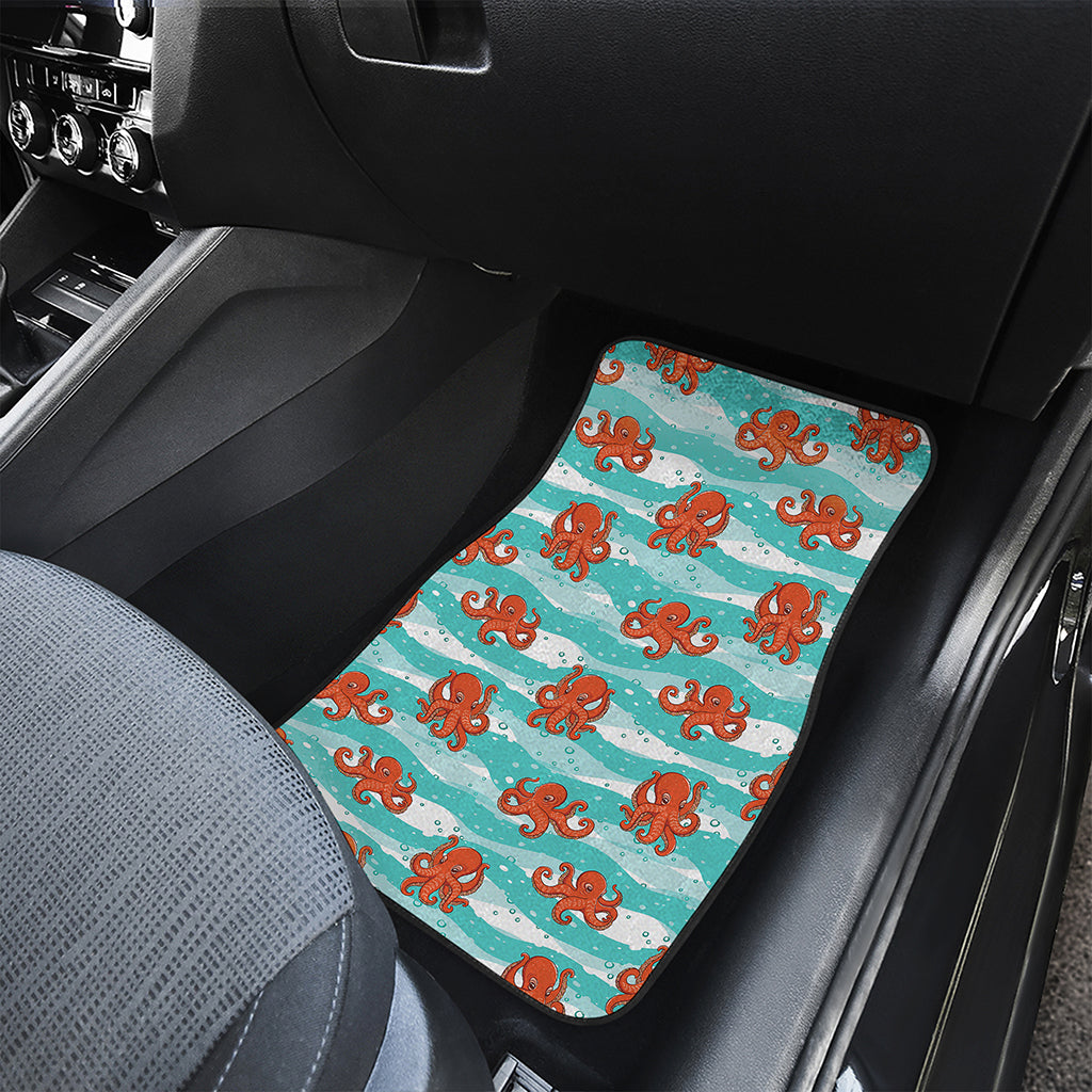 Cartoon Octopus Pattern Print Front and Back Car Floor Mats