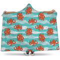 Cartoon Octopus Pattern Print Hooded Blanket