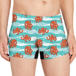 Cartoon Octopus Pattern Print Men's Boxer Briefs