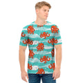 Cartoon Octopus Pattern Print Men's T-Shirt