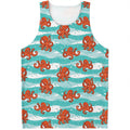 Cartoon Octopus Pattern Print Men's Tank Top