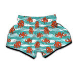 Cartoon Octopus Pattern Print Muay Thai Boxing Shorts