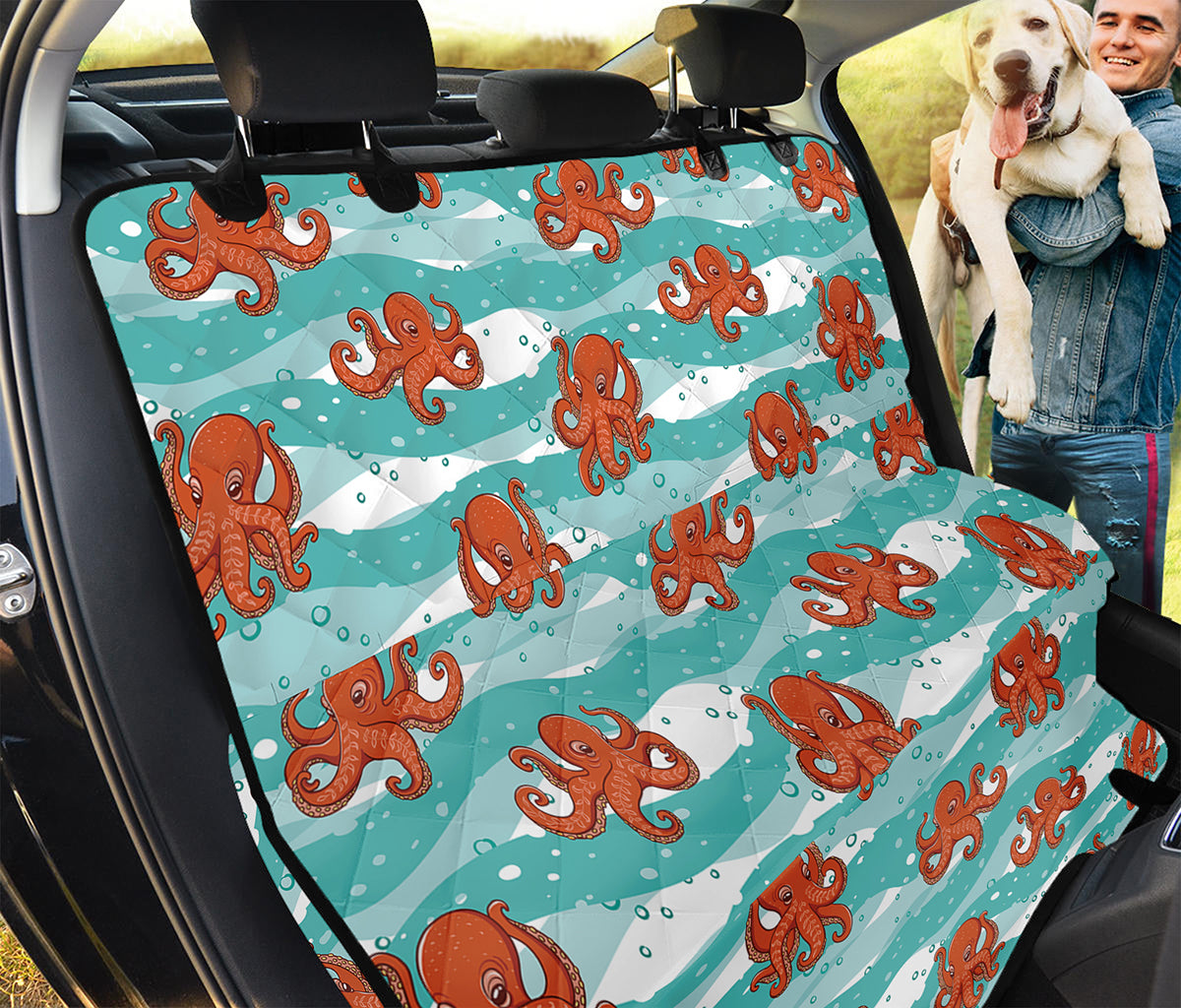 Cartoon Octopus Pattern Print Pet Car Back Seat Cover