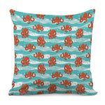 Cartoon Octopus Pattern Print Pillow Cover