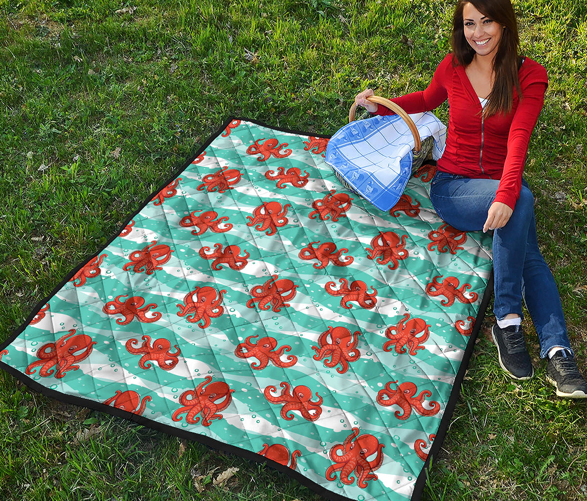 Cartoon Octopus Pattern Print Quilt