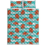 Cartoon Octopus Pattern Print Quilt Bed Set