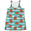 Cartoon Octopus Pattern Print Women's Racerback Tank Top