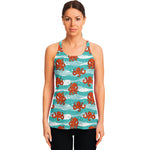 Cartoon Octopus Pattern Print Women's Racerback Tank Top
