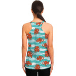 Cartoon Octopus Pattern Print Women's Racerback Tank Top