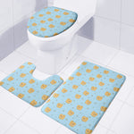 Cartoon Pomeranian Pattern Print 3 Piece Bath Mat Set