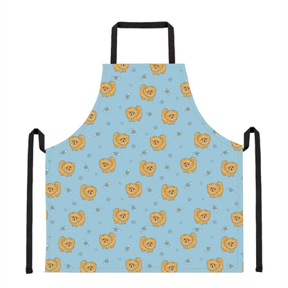 Cartoon Pomeranian Pattern Print Apron
