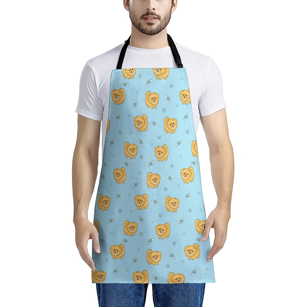 Cartoon Pomeranian Pattern Print Apron