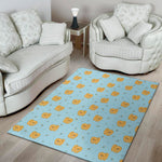 Cartoon Pomeranian Pattern Print Area Rug